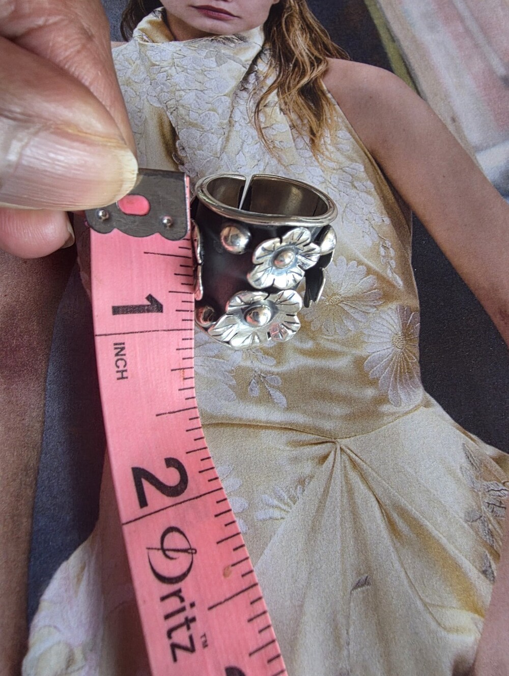 🌼Floral SilverTaxco Made Ring Adjustable Fits Size 6-8 - Picture 15 of 16
